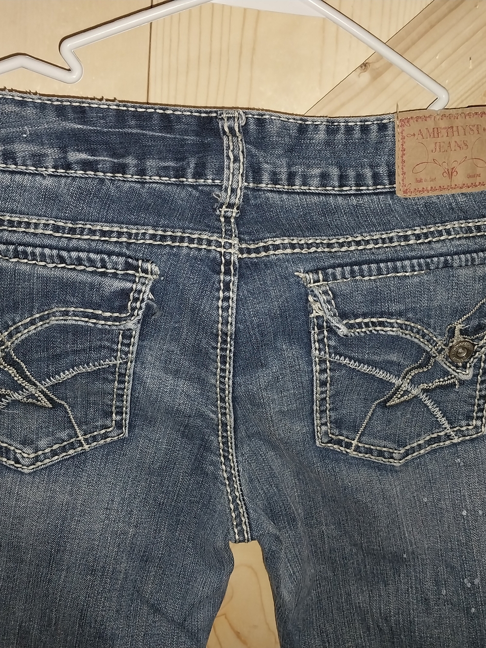 Amethyst Jeans Mid-Blue Distressed Boot Cut Jeans - Picture 4 of 8